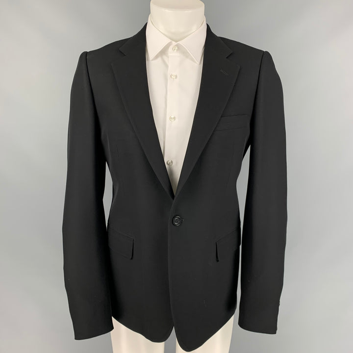 RICK OWENS X OLMAR and MIRTA Size L Black Wool / Silk Single Button Sport Coat