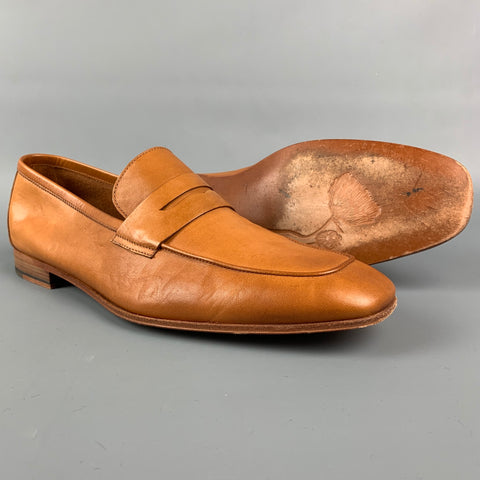 PAUL SMITH Size 10.5 Tan Leather Slip On Loafers