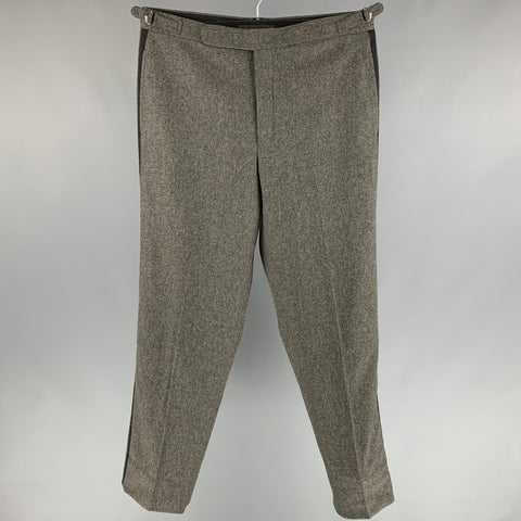 POLO by RALPH LAUREN Size 34 Grey Heather Virgin Wool / Cashmere Tuxedo Dress Pants