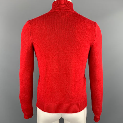 RALPH LAUREN Size XS Red Cashmere Half Zip Pullover
