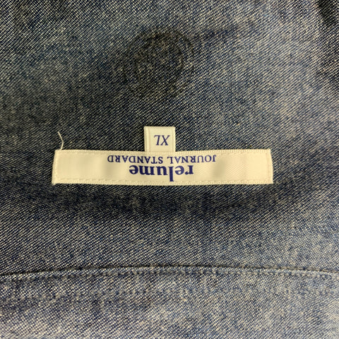 JOURNAL STANDARD Size XL Blue Cotton Patch Pocket Long Sleeve Shirt