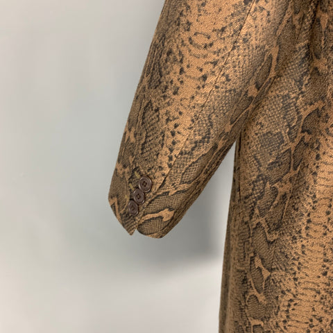 MISTER GENTLE MAN Fall 2019 Size S Brown Black Snake Print Acrylic Blend Coat