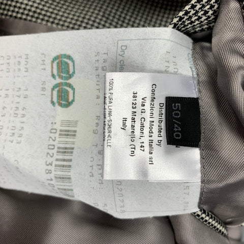 CALVIN KLEIN COLLECTION Size 40 Grey Black White Wool Sport Coat
