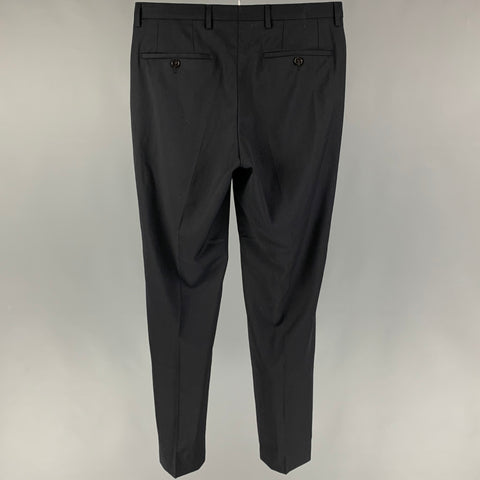BOSS by HUGO BOSS Size 30 Navy Wool Flat Dress Pants