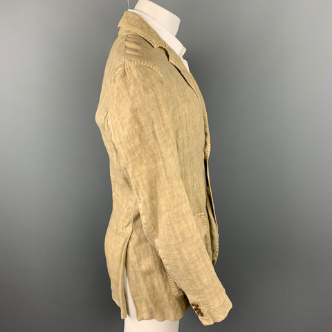 ETRO Size M Khaki Linen Notch Lapel Sport Coat