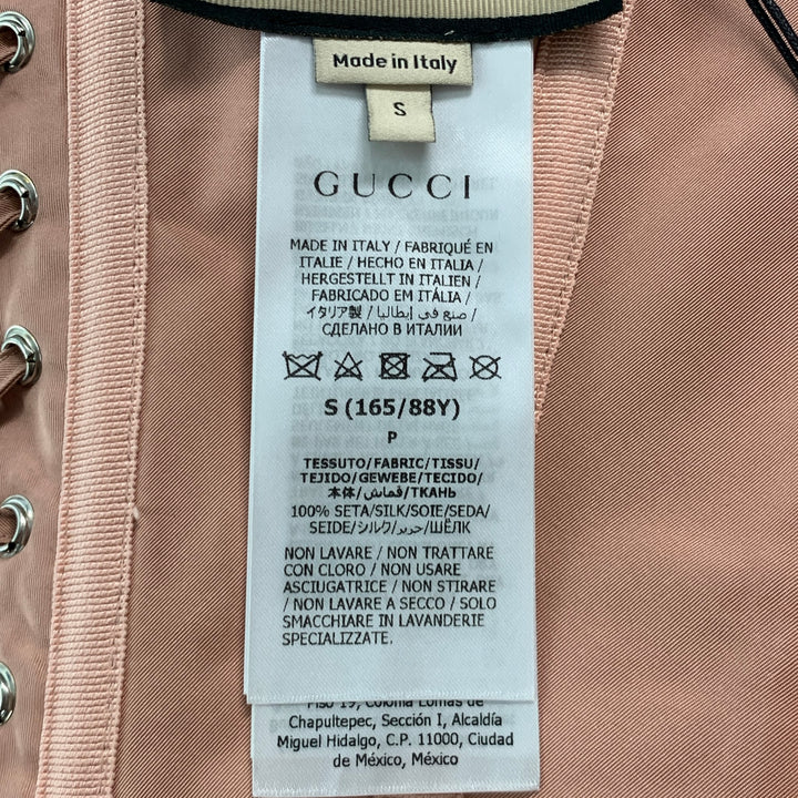 GUCCI Size S Pink Silk Corset Dress Top