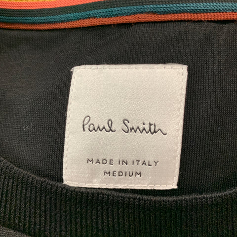 PAUL SMITH Size M Black Navy Stripe Cotton Short Sleeve T-shirt