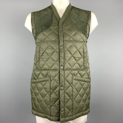 JOHN PARTRIDGE Chaleco con broches de nailon acolchado verde bosque talla M