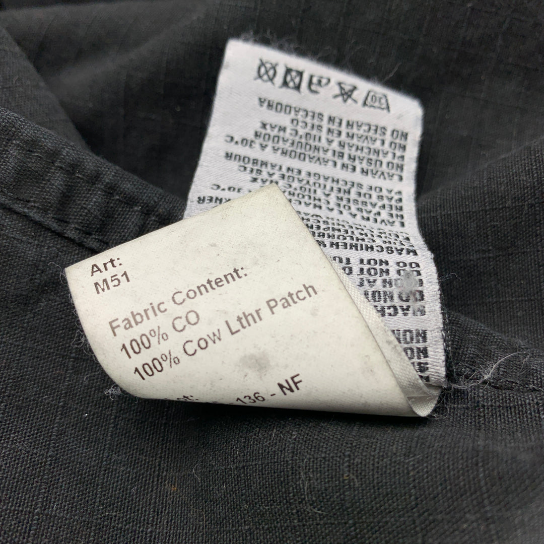 R13 Chaqueta militar con capucha desgastada de algodón desgastado gris talla M
