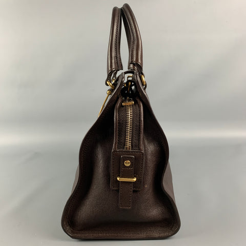 YVES SAINT LAURENT 2012 CABAS Brown Leather Shoulder Bag