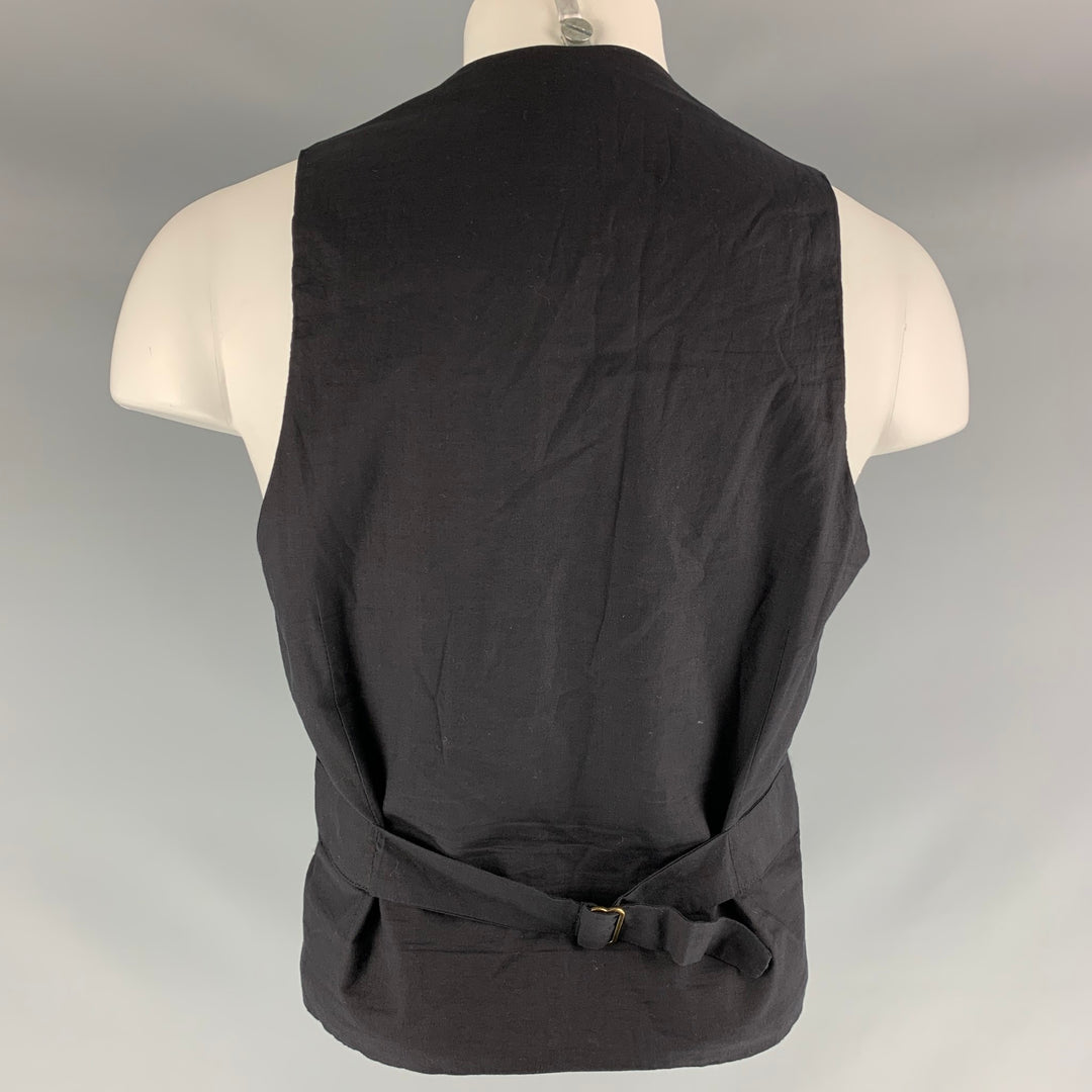 BARENA Chest Size 38 Grey Black Color Block Wool &  Polyamide Vest