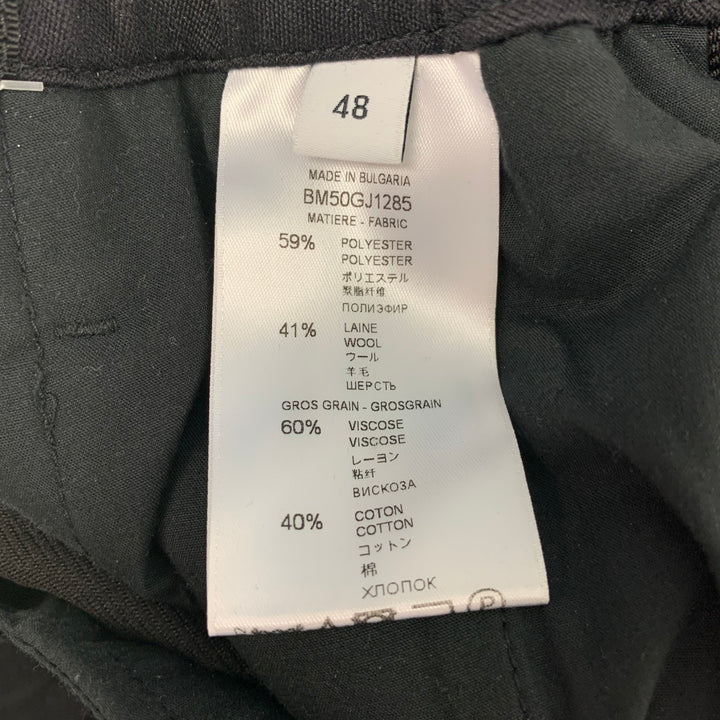 GIVENCHY Size 32 Black Polyester / Wool Elastic Waistband Casual Pants