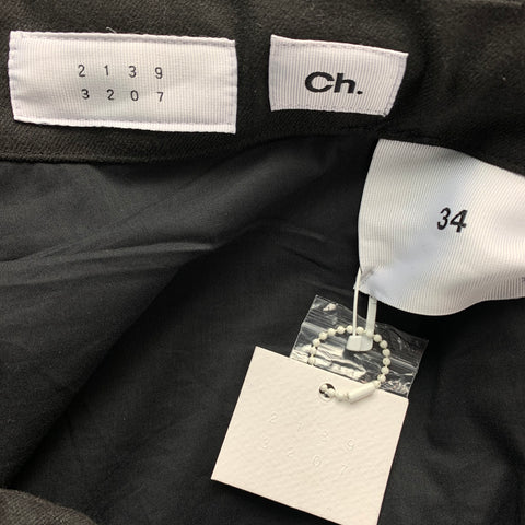 CHAPTER Size 34 Black Polyester Blend Drop-Crotch Casual Pants
