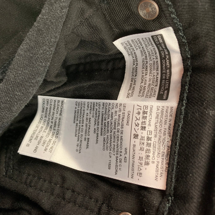 LEVI'S Talla 31 Vaqueros ajustados de algodón negro