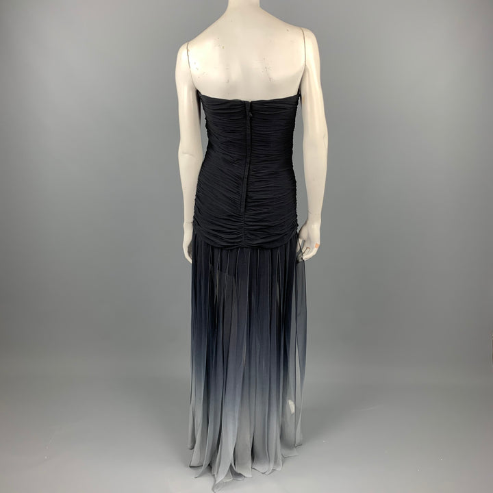 BCBGAXAZRIA Size 6 Black Ombre Chiffon Silk Cocktail Dress