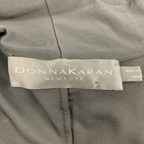 DONNA KARAN Size S Black Viscose Draped Blouse