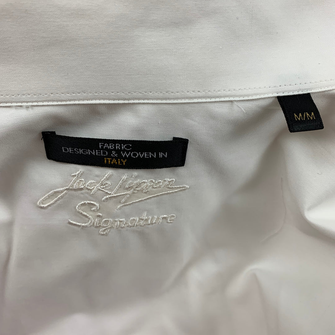 JACK LIPSON Size M White Embroidery Cotton French Cuff Long Sleeve Shirt