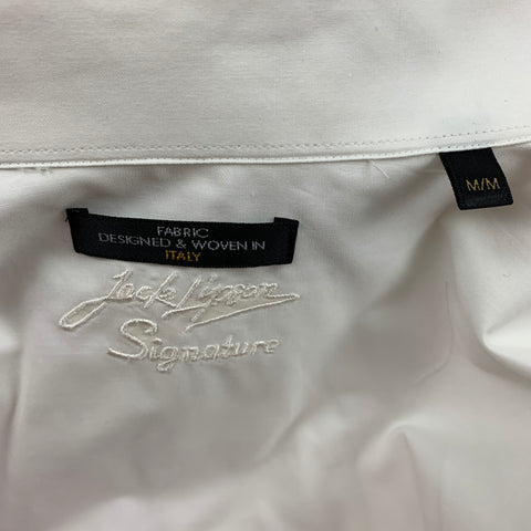 JACK LIPSON Size M White Embroidery Cotton French Cuff Long Sleeve Shirt