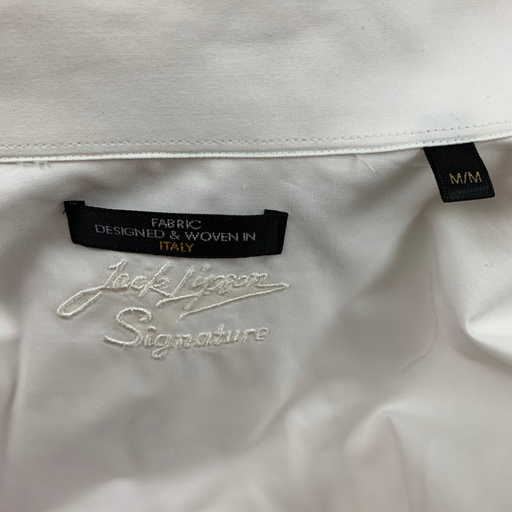 JACK LIPSON Size M White Embroidery Cotton French Cuff Long Sleeve Shirt