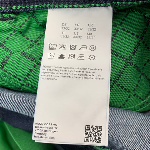 HUGO BOSS Size 33 Blue Cotton Blend Jeans