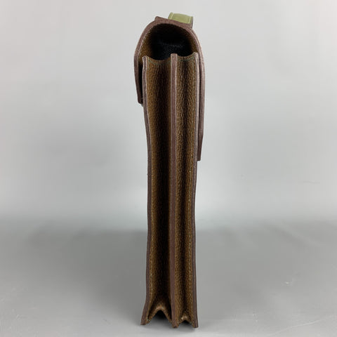 APRIL in PARIS Brown & Olive Textured Leather Bag