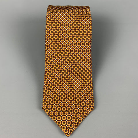 KITON Tan Olive Dots Silk Tie