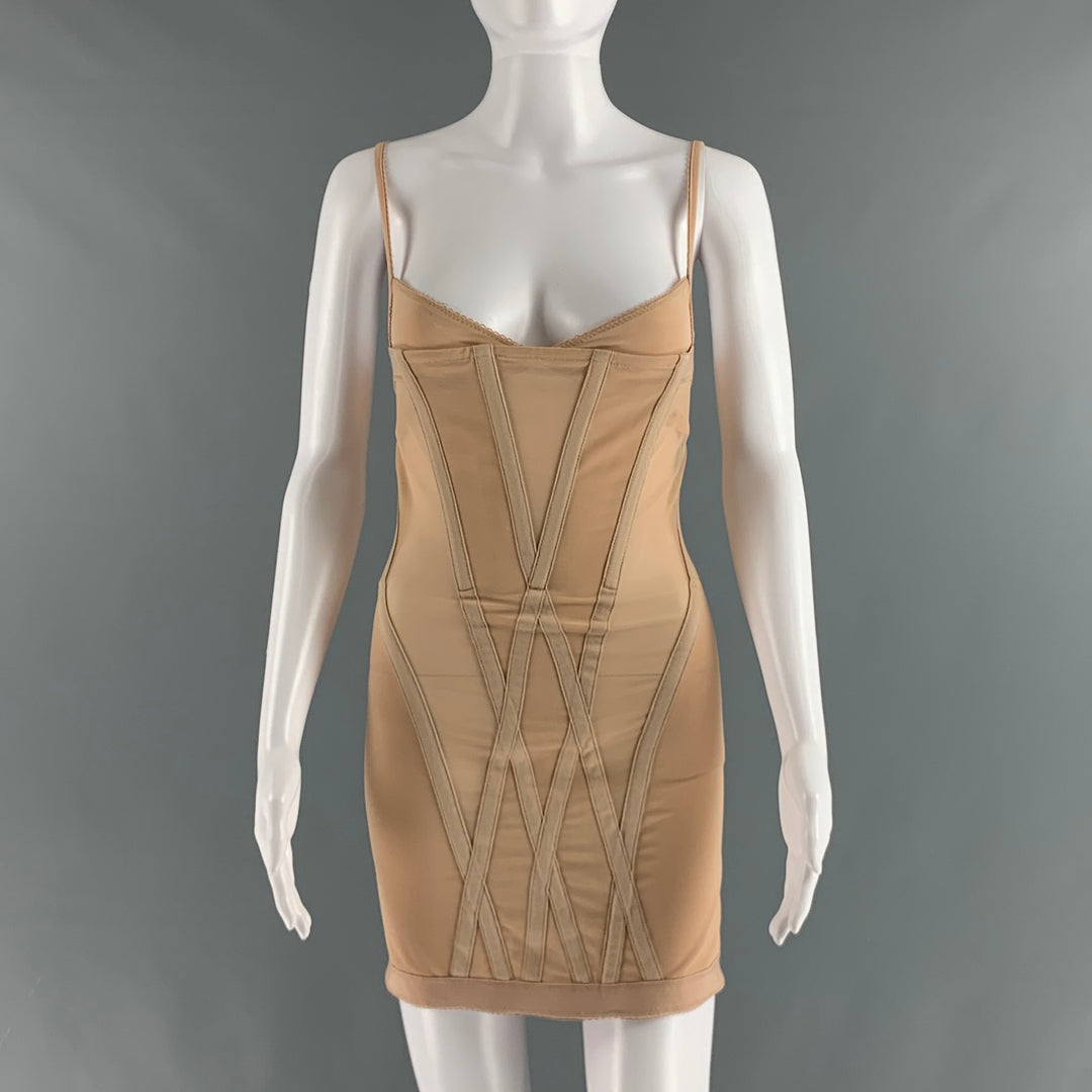Dion Lee Size 2 Nude Polyamide Eastane Body-Con Mini Dress