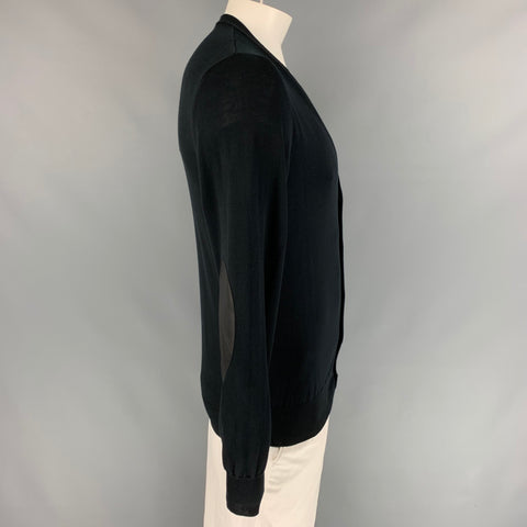MAISON MARTIN MARGIELA Size L Black Cotton Buttoned Cardigan
