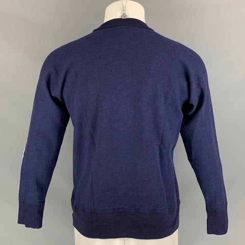 45rpm Size M Navy Knitted Wool Crew-Neck Pullover