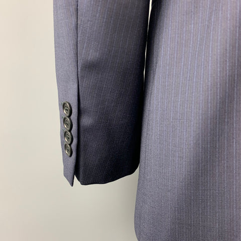 ARMANI COLLEZIONI Size 42 Regular Navy Pinstripe Wool Notch Lapel Suit