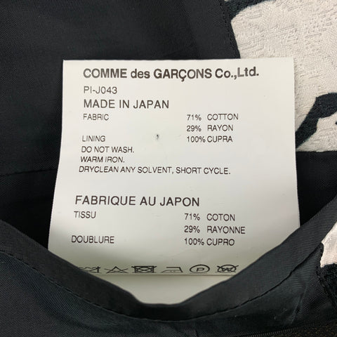 COMME des GARCONS HOMME PLUS Size L Black White Jacquard Cotton Blend Suit