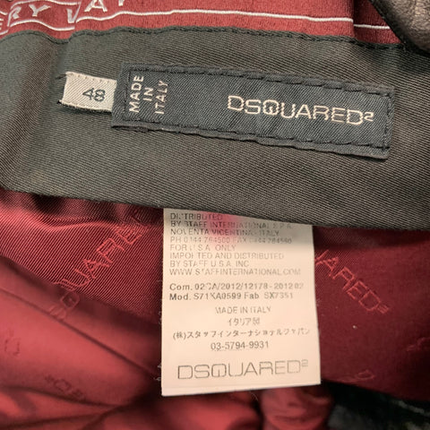 DSQUARED2 Size 32 Black Leather Cropped Casual Pants
