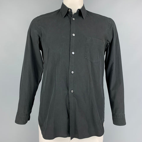 COMME des GARCONS SHIRT Size L Black Cotton One Pocket Long Sleeve Shirt