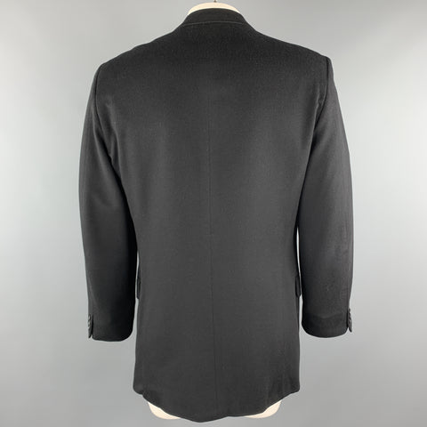 WILKES BASHFORD Chest Size 44 Black Cashmere / Wool Notch Lapel Sport Coat