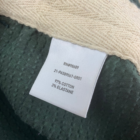 TODD SNYDER Size L Dark Green Seersucker Dyed Cotton Drawstring Shorts