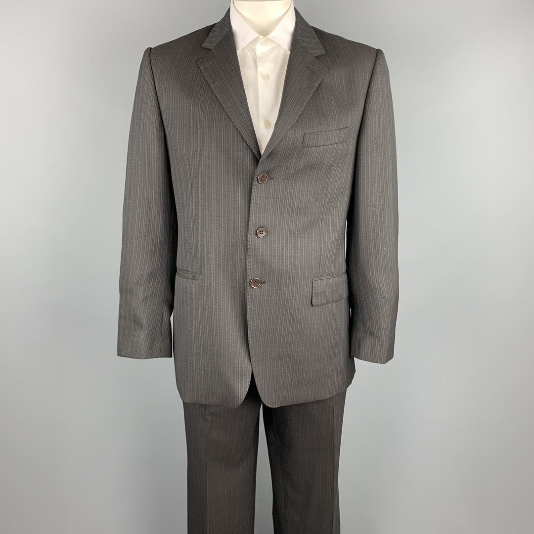 PAUL SMITH Size 42 Regular Brown Stripe Wool Notch Lapel Suit