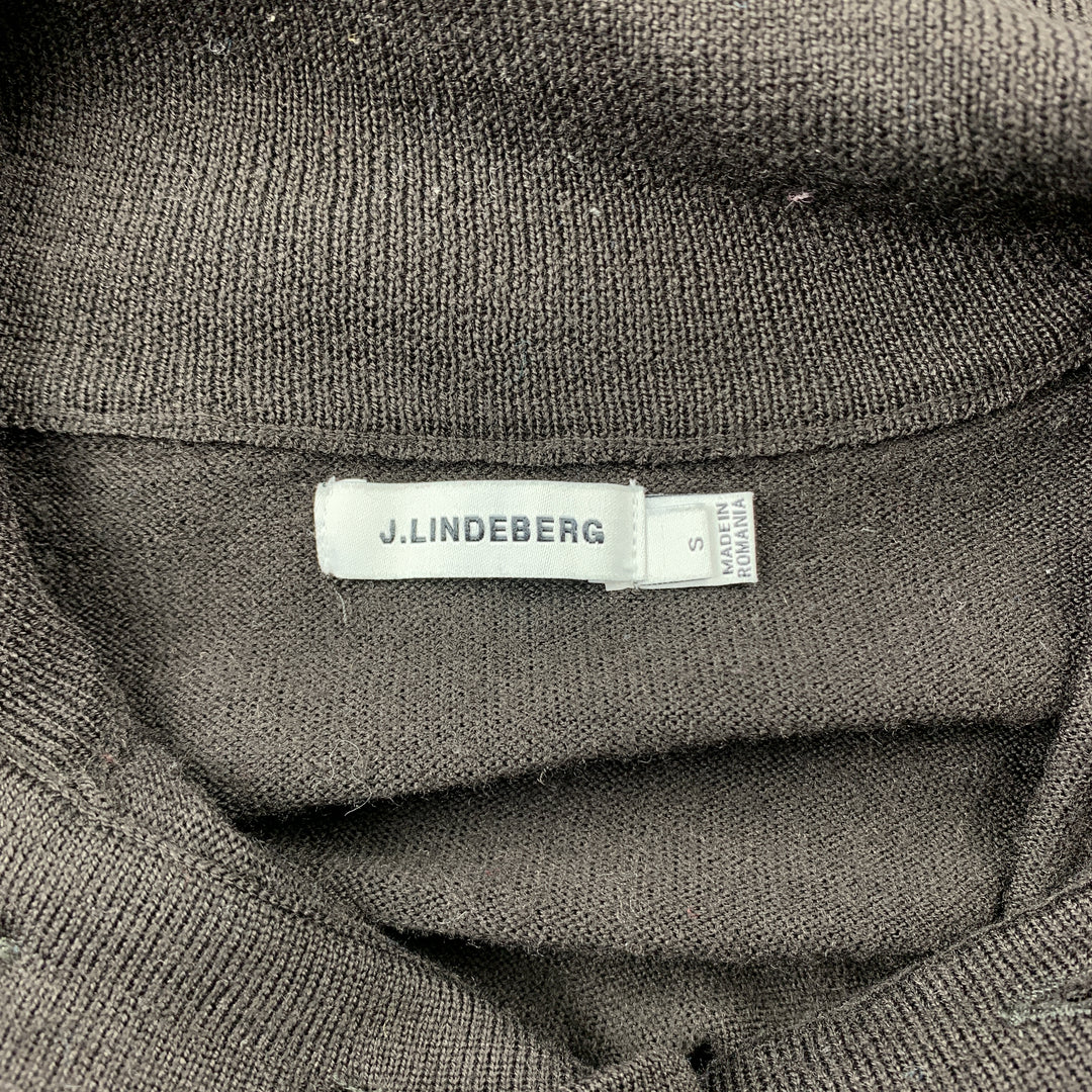 J. LINDEBERG Size S Brown Merino Wool High Collar Pullover