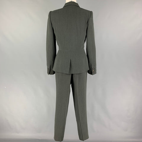 Vintage GUCCI Size 8 Gray Wool Rayon Heather Single Breasted Pants Suit
