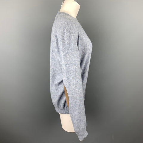 BRUNELLO CUCINELLI Taille 14 Pull à col rond en daim et cachemire bleu