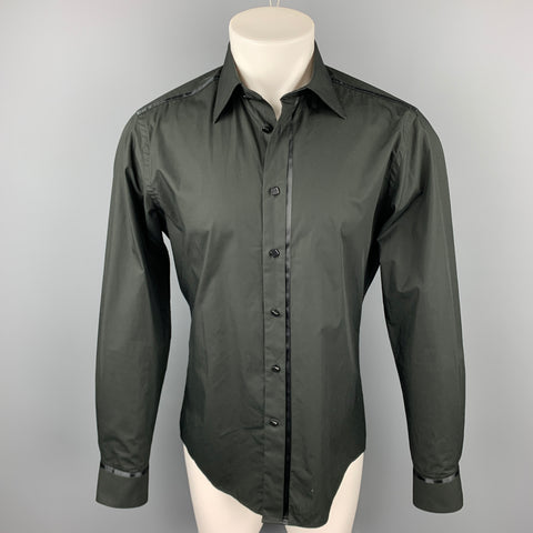 VERSACE COLLECTION Trend Size S Black Cotton Button Up Long Sleeve Shirt