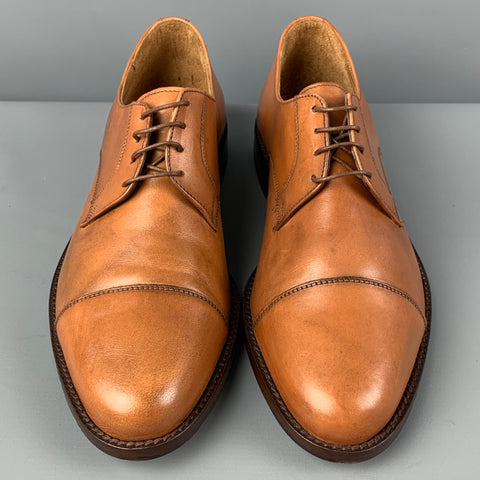 TO BOOT NY Size 10.5 Tan Antique Leather Cap Toe Lace Up Shoes