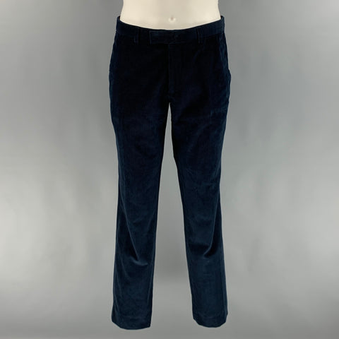 SANDRO Size 38 Navy Corduroy Cotton Notch Lapel Suit