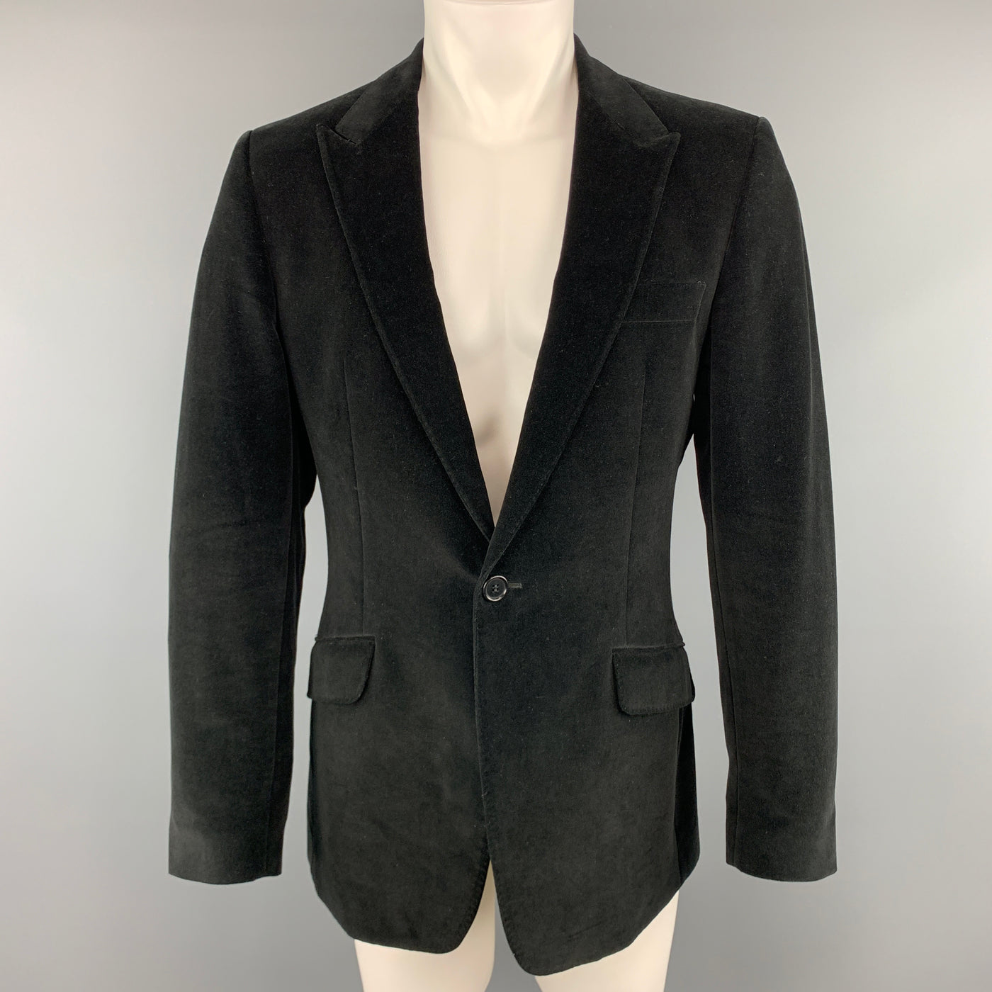 PS by PAUL SMITH Size 40 Black Velvet Peak Lapel Sport Coat