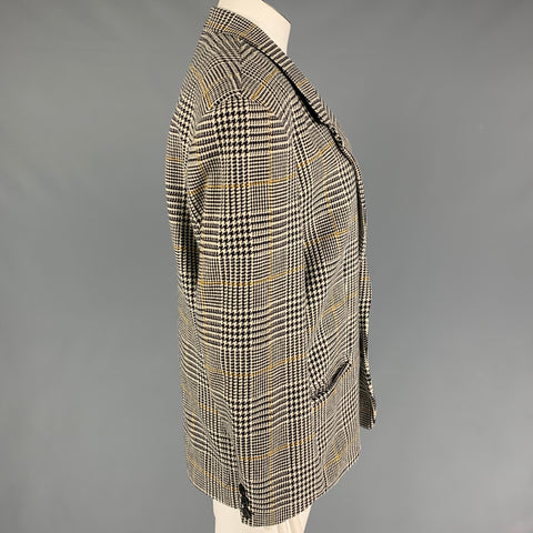 BYBLOS Size 16 Black White Houndstooth Jacket Blazer