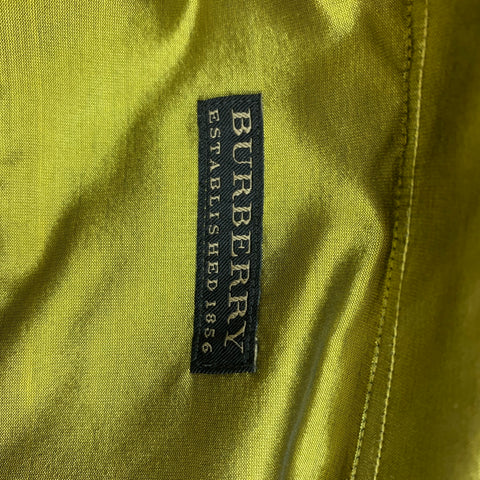 BURBERRY PRORSUM Spring 2008 Size S Mustard Metallic Silk Button Down Long Sleeve Shirt