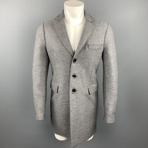 HARRIS WHARF LONDON Size 36 Grey Heather Wool Buttoned Coat
