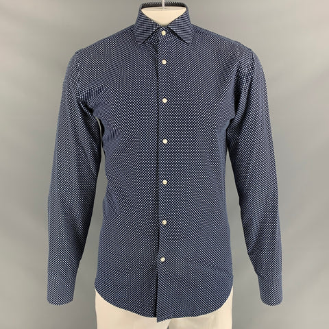 BOSS by HUGO BOSS Size L Black Light Blue Checkered  Long Sleeve Shirt
