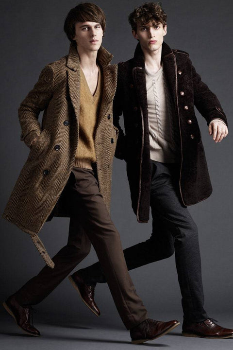 BURBERRY PRORSUM Pre-Fall 2011 Size S Camel Textured Merino Wool / Mohair V-Neck Sweater