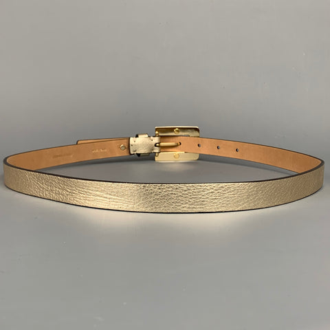 KATE SPADE Cinturón flaco de cuero dorado talla S