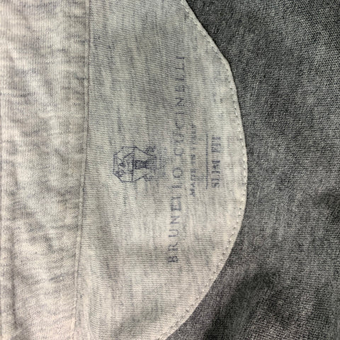 BRUNELLO CUCINELLI Size XXL Gray Cotton Polo